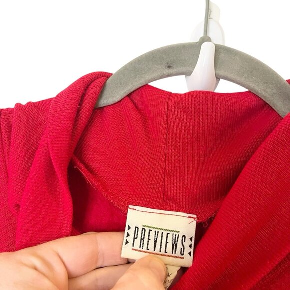 Vintage Pet Shop Dog Sweatshirt Dress Sleep Retro 90s Fuzzy Warm Holiday Red M - Picture 7 of 8